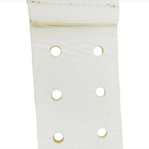 Celine Triomphe Canvas Medium 25mm Belt 85 34 White 1741851  CELINE belt White x gold Women Authentic secondhand